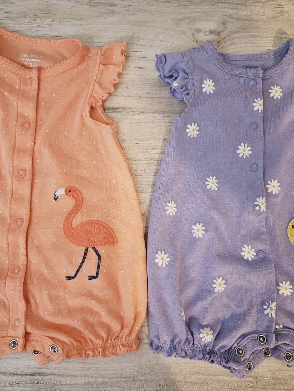 Carter’s Baby Girls Rompers Lot of 2 0-3Months Multi-Color